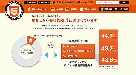 HTML5プロフェッショナル認定資格